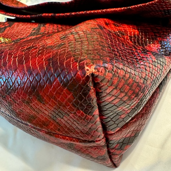 Michael Kors Daria Foldover Python Embossed Clutch - Picture 9 of 15